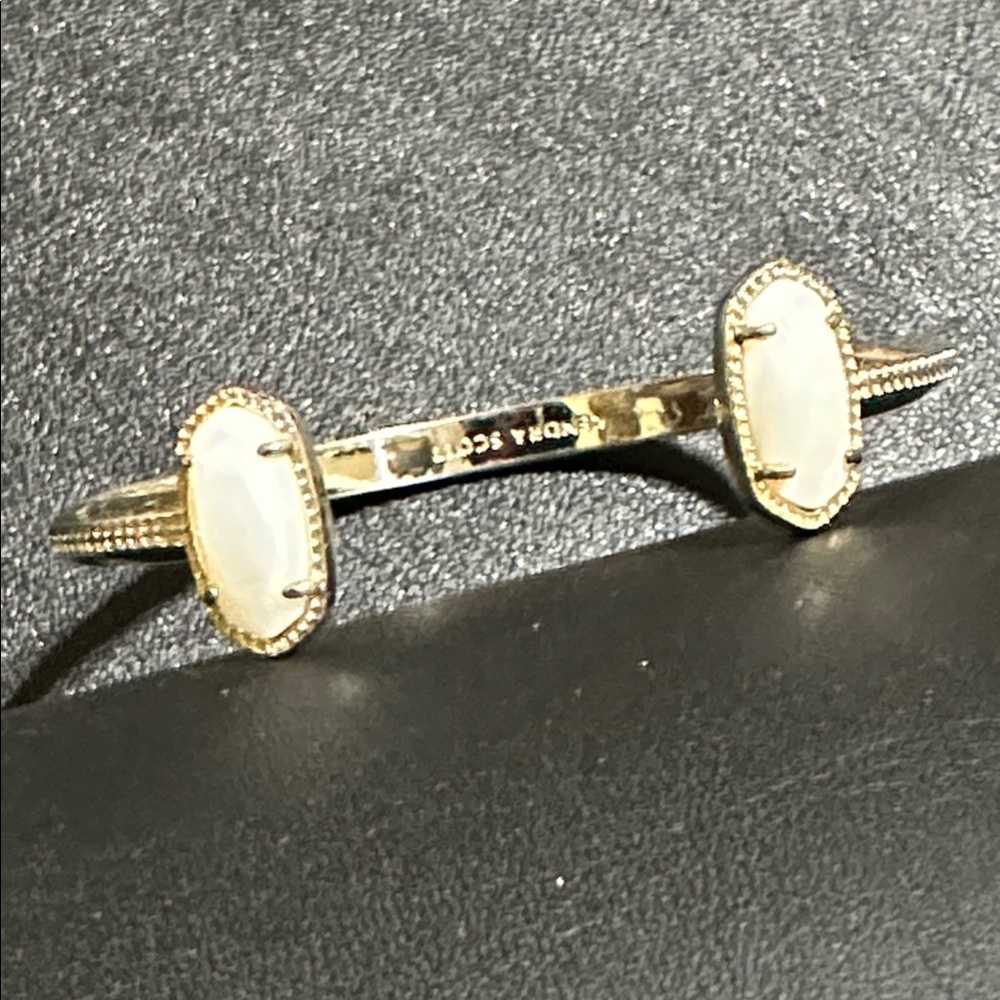 Kendra Scott Elton Silver Plate Mother Of Pearl Cuff Bracelet - Picture 5 of 9